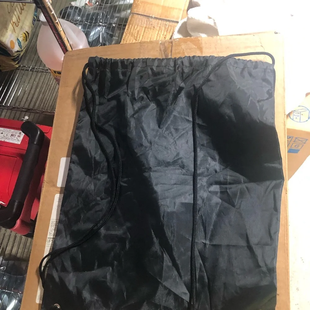 Nike Black Drawstring Gym Sack with White Swoosh & 